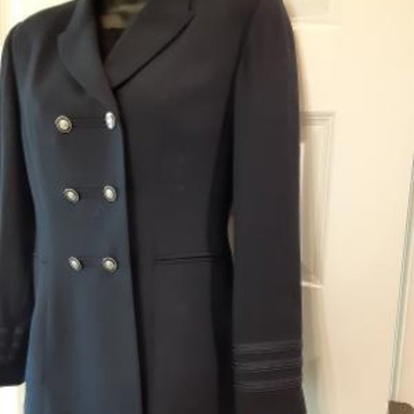 Vintage Kasper ASL Double Breasted Navy Jacket - Picture 3 of 9